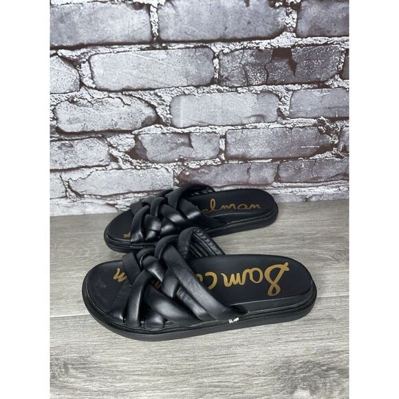Sam Edelman Vaugn Black Leather Braid Casual Slides Sandals Women Sz 7M US/38EU - Picture 11 of 16